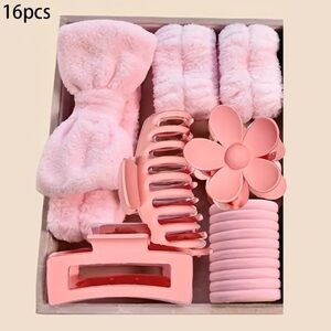 16-Piece Pink Hair Accessory Set